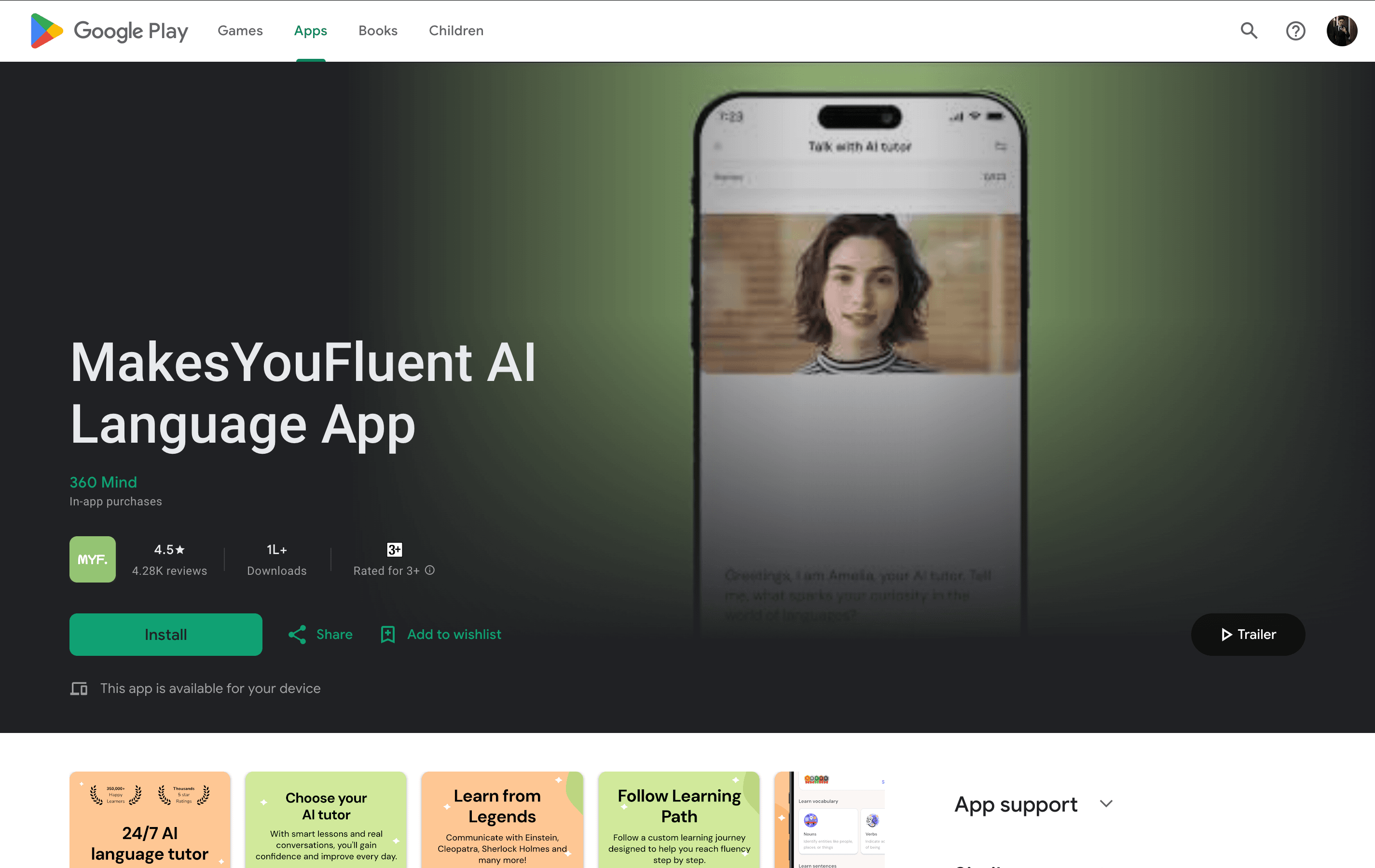 MakesYouFluent — AI-Powered Language Learning App. Mobile app by Ashish Vats