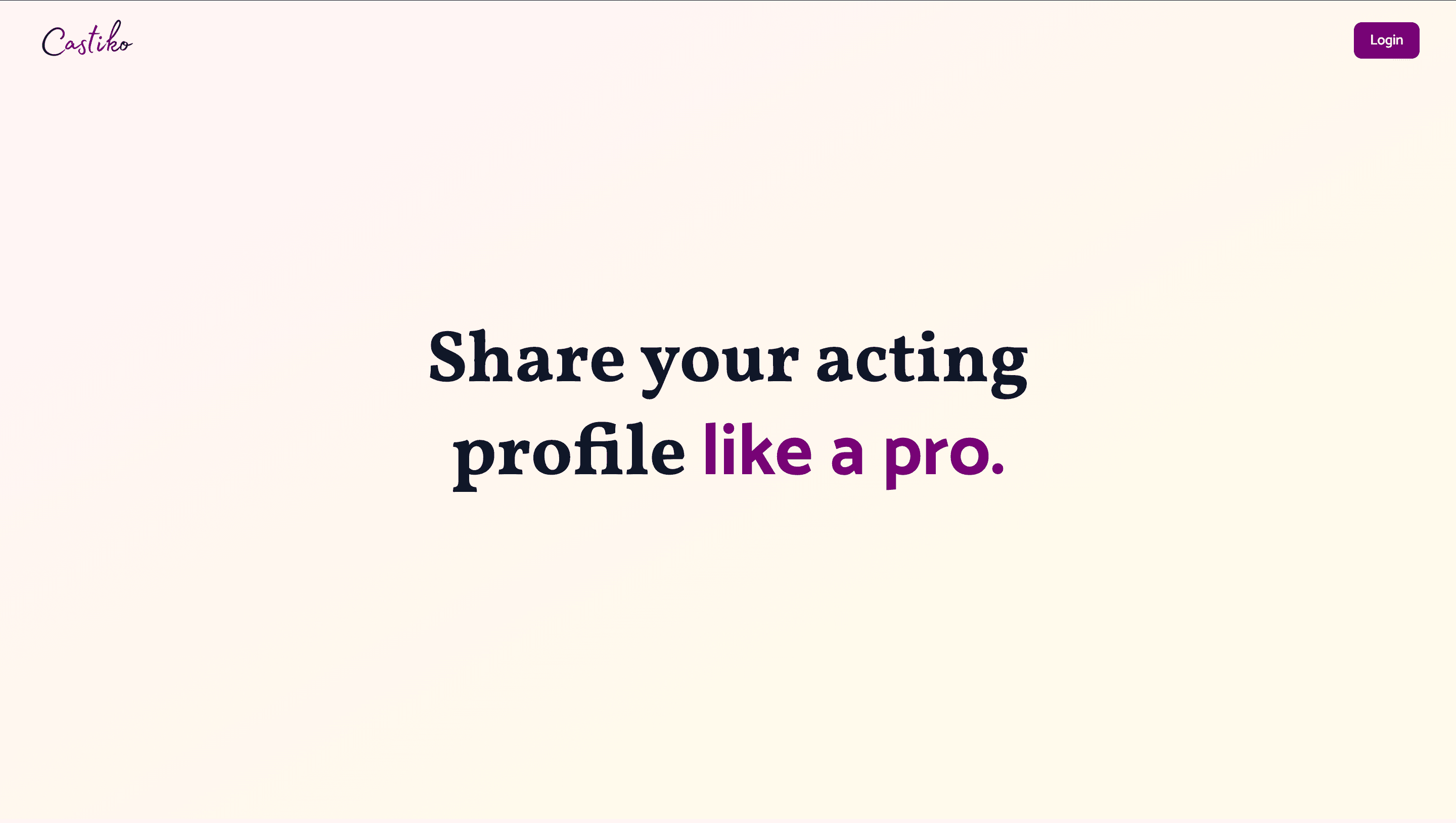 Castiko — Professional Actor Portfolio Platform. Client project by Ashish Vats